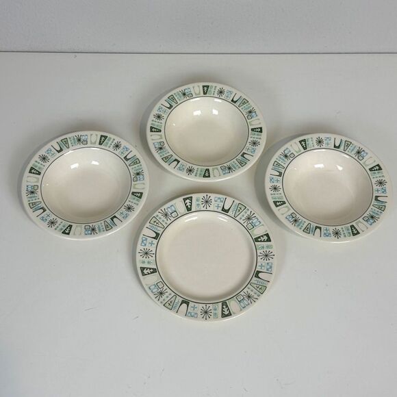 VTG 4pc TAYLORSTONE CATHAY Dessert Bowls & Plate MCM Atomic 60s - Picture 1 of 10